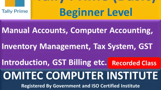 Certificate in Computer Accounting with Tally PRIME - Tally Prime (Basic)